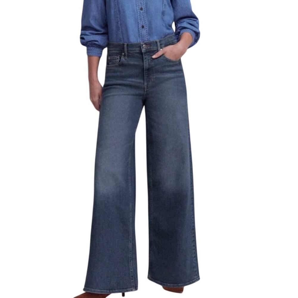 Boden NWT High Rise Wide Leg Medium Wash Jeans 31